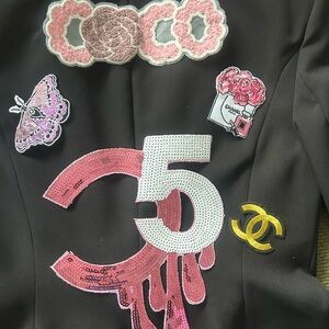 DIY for Jacket or Pants Pink Sequin Patches and embroidered